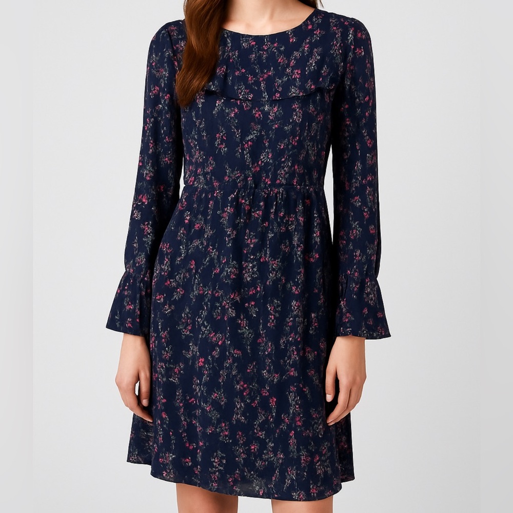 Laundry by Shelli Segal Black Floral Midi Dress - Size 4